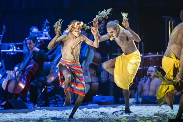 Dancers perform during Buηgul at the Rising festival.