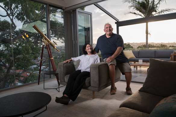 Yvonne Strasser and her husband Cary Fraser at their home for sale in North Bondi
