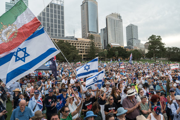 Thousands gathered at the Domain park in February for an event organised by a Christian pastor in solidarity with the Jewish community.