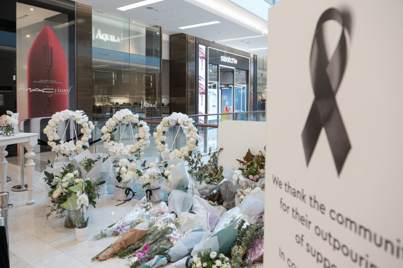 The memorial site at Westfield Bondi Junction was removed after trading hours on May 1.
