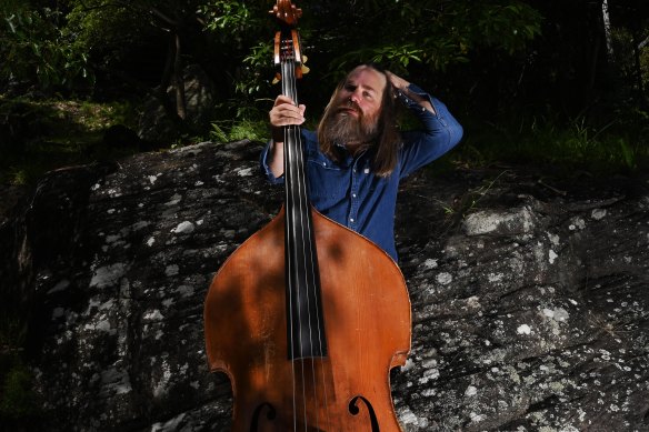 Bassist Phil Stack at his southern Sydney home.