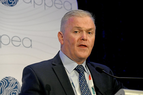 Santos managing director and chief executive Kevin Gallagher at the conference.