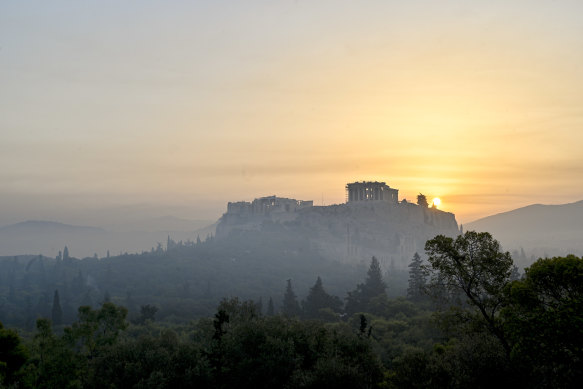 The Parthenon on the Acropolis in Athens.