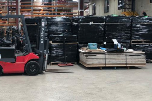 Bricks of Willow Grove lying on pallets in a south-west Sydney storage facility.