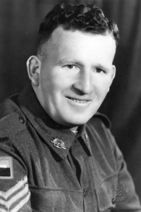 AIF Sergeant James Donald Kennedy, at 34 years old while serving in World War II after a stint earlier in his life at St Kilda Football Club.