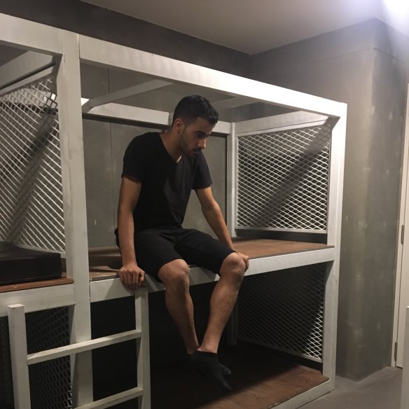 Hakeem al-Araibi in detention at Bangkok airport. 