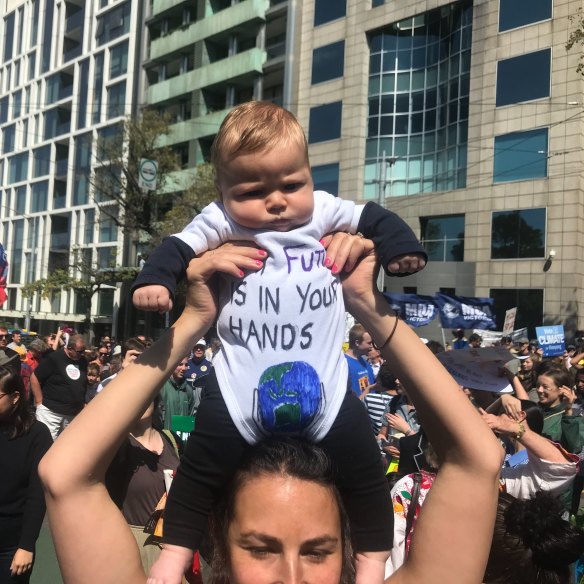 Baby Teva, 11 weeks, and mum Marnie Slonin-Densham in Melbourne.