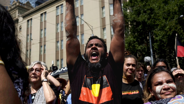 Thousands attended the 'Invasion Day' rally in Melbourne. 