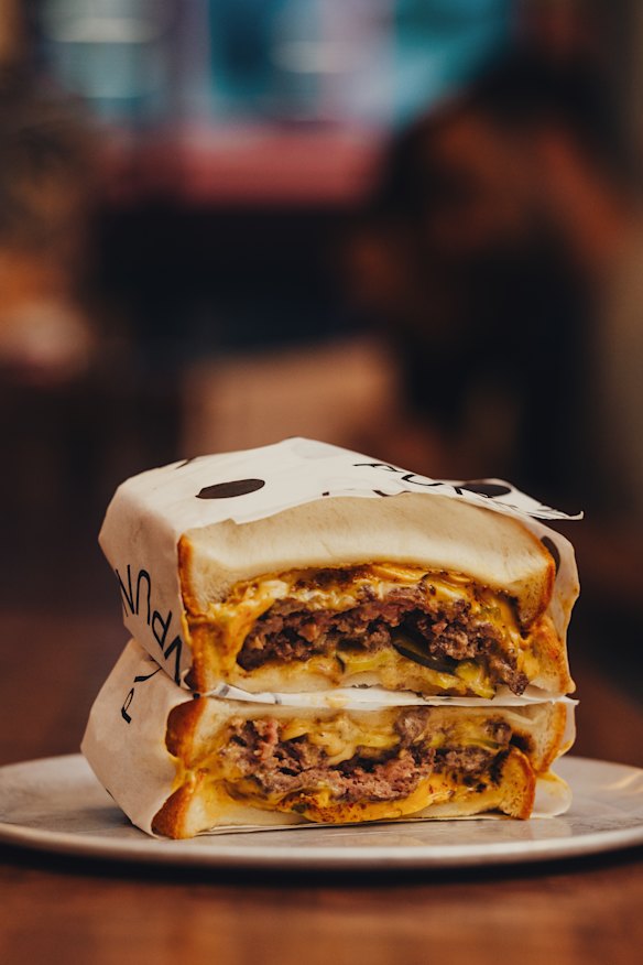 Beef smash patty sando. 