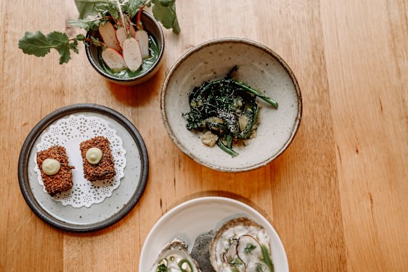 Dishes from The Agrarian Kitchen in Tasmania. 