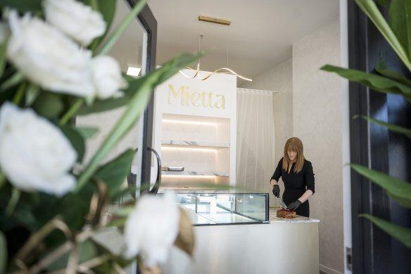 Pastry chef Rosemary Andrews at her new Malvern cake shop, Mietta by Rosemary.