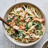 Creamy salmon linguine.
