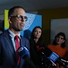 NSW Treasurer Daniel Moohkey at a press conference in Newtown on Wednesday, 13 May, 2026. 