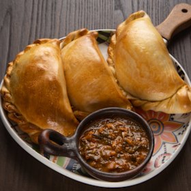 The baked empanada de pino is a meal in itself.