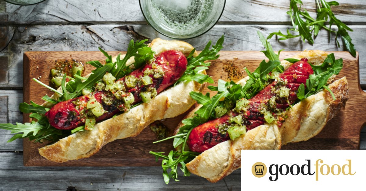 Chorizo choripan rolls with green tomato chimichurri