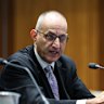 Michael Pezzullo in front of a parliamentary committee in January.