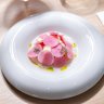 Raw tuna with stracciatella and a fragrant lemon-myrtle dressing.
