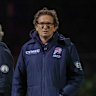 James Hird on the track at Port Melbourne on Thursday night. 