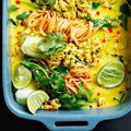 Adam Liaw’s quick chicken and coconut noodles.