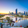 Brisbane’s skyline and river at twilight