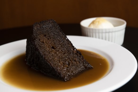 Sticky date pudding comes with a salted Guinness butterscotch sauce.