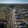 New housing in Manor Lakes butts up against the reserve for the future Outer Metropolitan Ring.