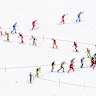 Athletes compete in ski mountaineering at the 2020 Winter Youth Olympics.