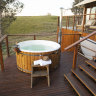 The outdoor hot tub.