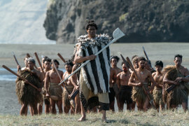 Maori chief Maianui (Antonio Te Maioha) leads his warriors in Lee Tamahori’s film The Convert.
