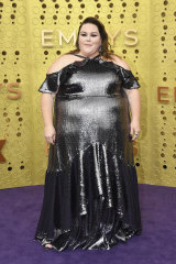 Chrissy Metz arrives at this year's Emmy Awards in Christian Siriano.