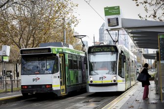 Trams will run less frequently on St Kilda Road and Elizabeth Street.