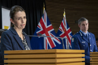 New Zealand Prime Minister Jacinda Ardern and Police Commissioner Andrew Coster following the Auckland supermarket terror attack in September.