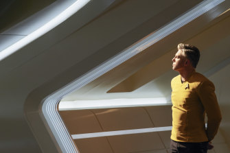 Anson Mount as Captain Pike in Star Trek: Strange New Worlds.