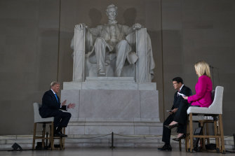 Donald Trump, speaking at a Fox News town hall at the Lincoln Memorial, said up to 100,000 people could die from the coronavirus in the US. 