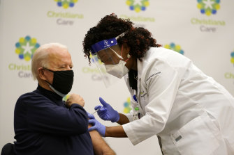 US President Joe Biden received his first dose of the Pfizer vaccine in December on live TV.