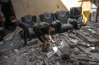 Damage inside homes in North Gaza City. 