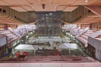 The refurbishment of the Concert Hall in progress.