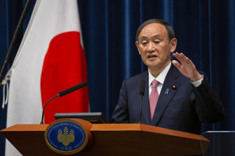 Japanese Prime Minister Yoshihide Suga announces the state of emergency extension on Friday.