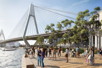 The revised plans include a wider promenade, which will link waterfront walkways in Glebe and Pyrmont. 