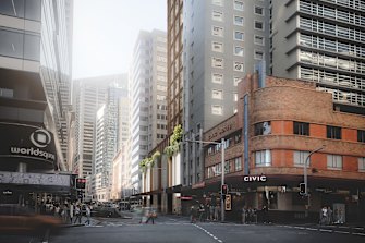 Renders of ICD Property’s planning submission for the $450m development at 372 Pitt Street, Sydney.
