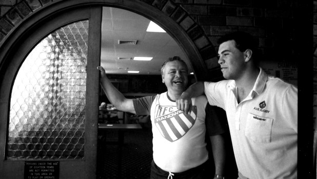 Sayle with now-Wallabies coach and former Randwick player Michael Cheika back in 1989.