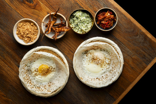 Egg hoppers at Lankan filling station in Darlinghurst. 