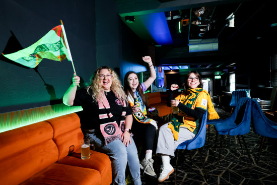 The Ladies League will open on Oxford Street in August. Owner Rose Valente (left), Charlotte Lucero and Abbie Lindsay.