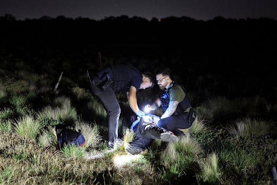 Officers arrest a man who was allegedly travelling in a stolen car before fleeing on a bike in bushland near Manor Lakes.