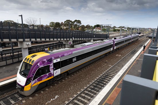 Passengers on the Albury Line and NSW XTP trains will be unable to transfer at Sunshine even after its “superhub” upgrades, unlike Geelong and Ballarat V/Lines (pictured).     