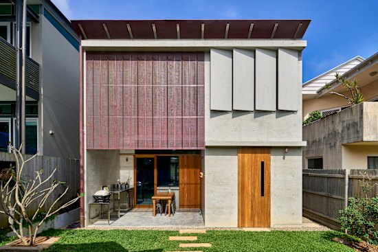 The rear of the finished Curl Curl home. The block originally housed a 1950s fibro shack