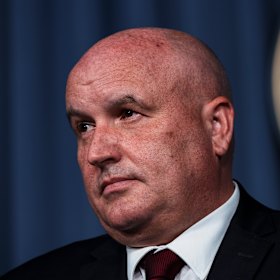 Transport Minister David Elliot fronts the media on Tuesday last week.