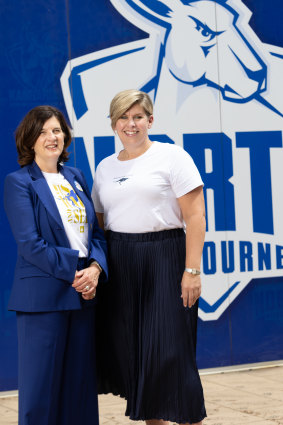 North Melbourne president Sonja Hood and CEO Jennifer Watt.