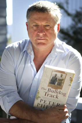 Actor and writer Peter Phelps with his latest book, The Bulldog Track. 