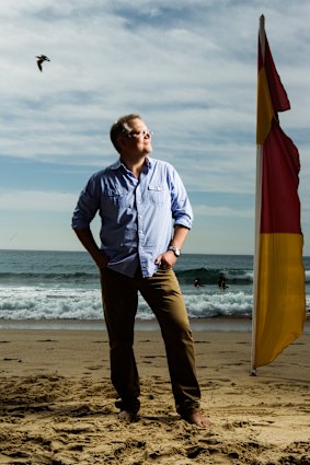 Scott Morrison at a beach in North Cronulla in 2014.